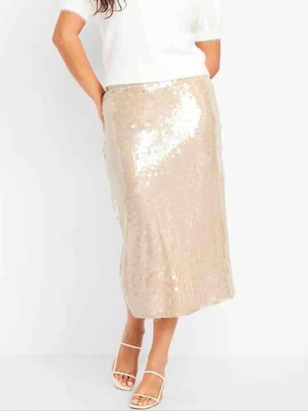 Old Navy High Waisted Sequin Midi Pencil Skirt NWT